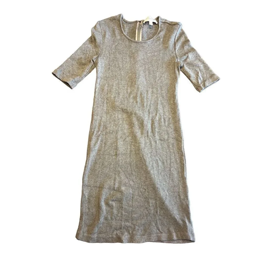 Philosophy republic gray bodycon stretchy 1/4 sleeve small minimalist dress